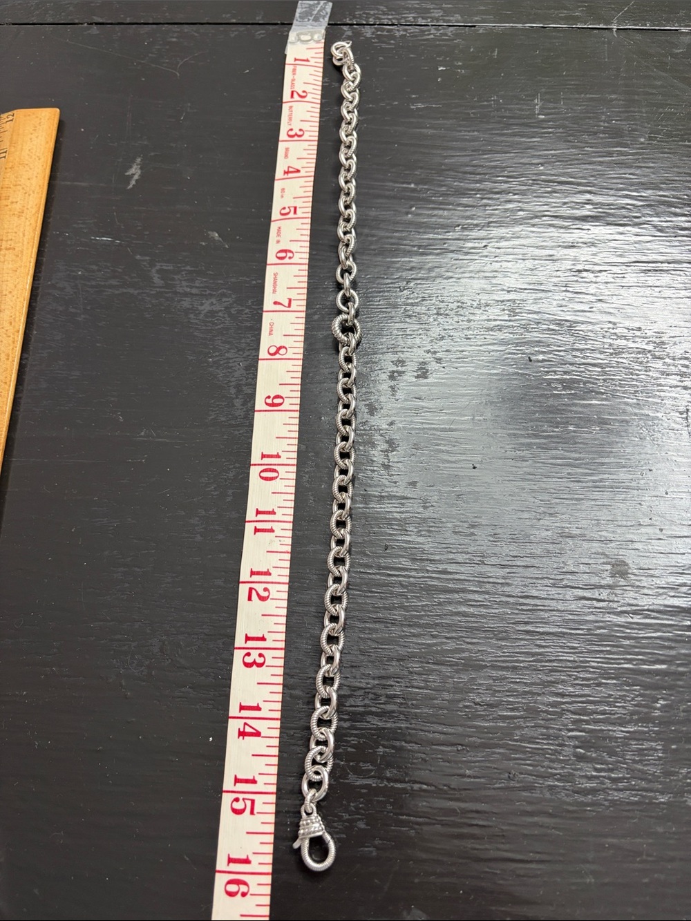 Judith Ripka Textured Silver Rope-Link Necklace with Toggle - Picture 4 of 5